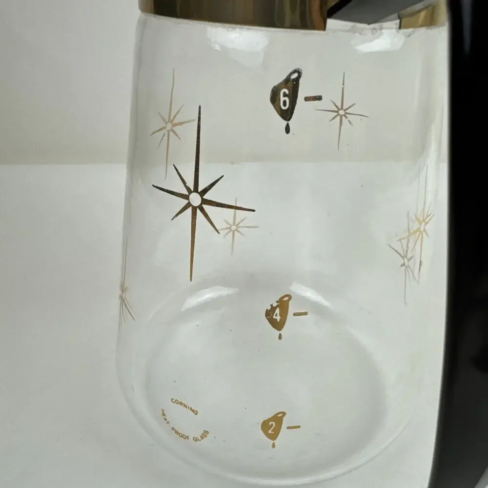 Vintage Corning Ware Atomic Starburst Coffee Carafe Mid Century Modern 6 cup